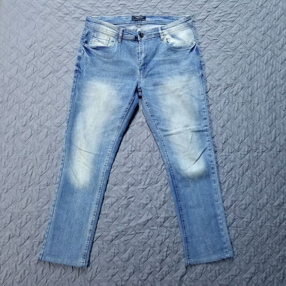 Abstract One Jeans Mens 33x30 Blue Straight Leg Medium Wash Denim